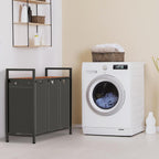 Laundry Hamper, Laundry Sorter with 3 Pull-Out Removable Oxford Fabric Bags Cloth Laundry Basket 3 x 10 Gallons (Grey and Rustic Brown)