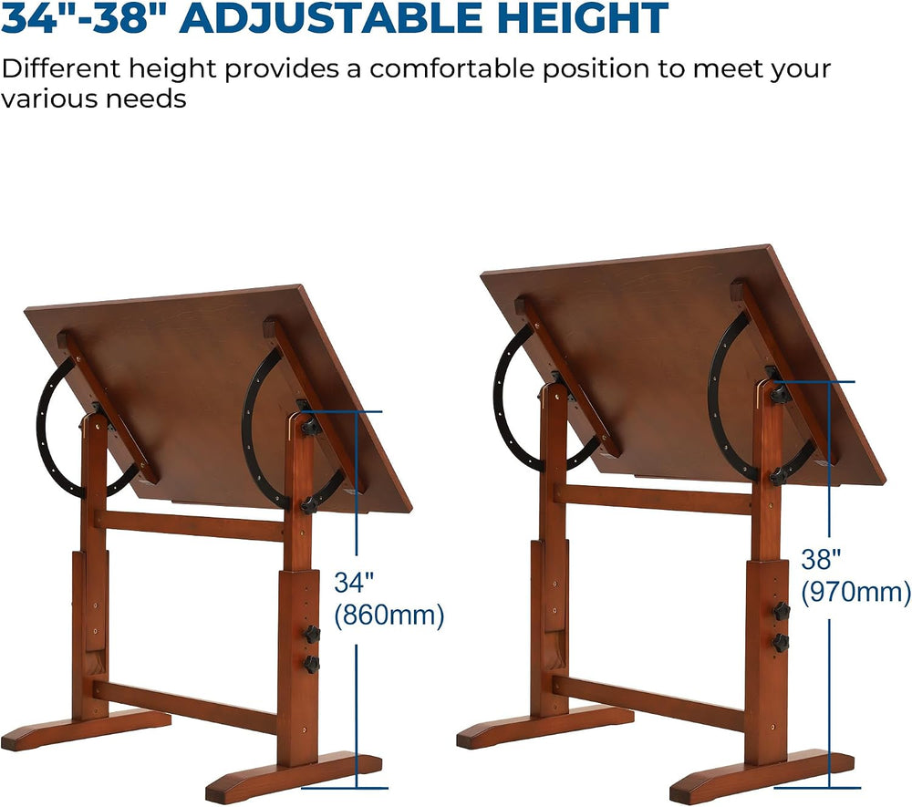 VISWIN Wood Drafting Table for Adults, 24'' x 35" Drawing Table ...
