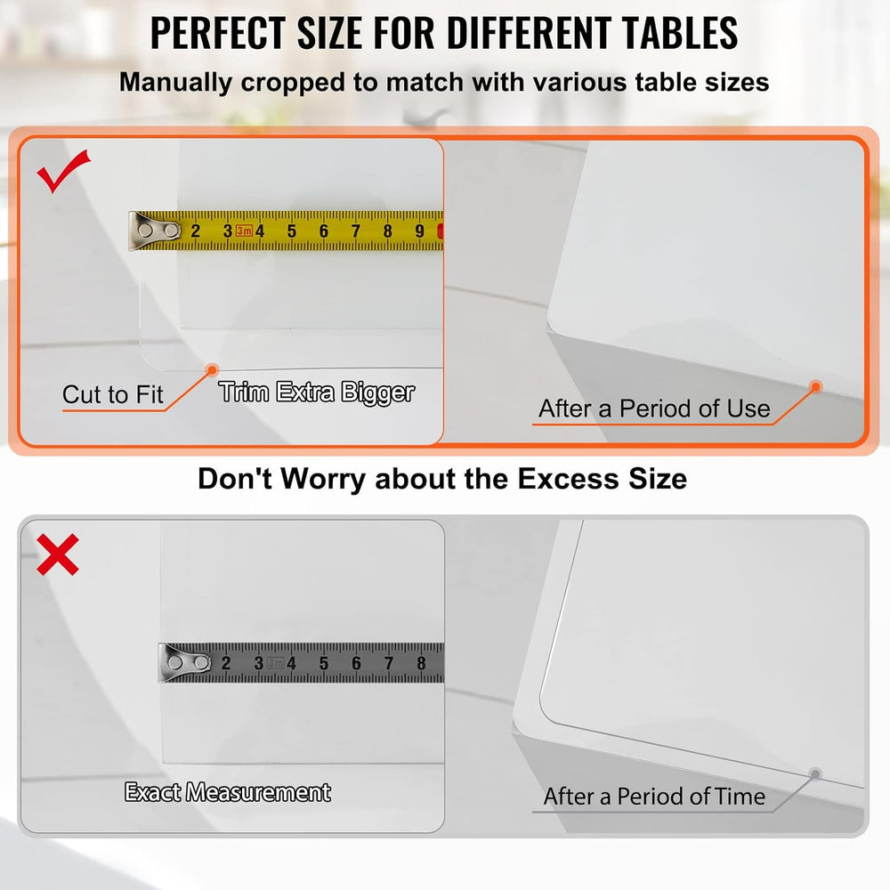 VEVOR Plastic Table Cover, 96 x 46 Inch 2.0mm, PVC Thick Clear Desk Protector...