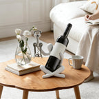 XINXUAN Abstract Wine Bottle Holder Home Decor, Resin Hollow-Out Design Decorative Wine Rack (White)