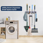 Mop And Broom Holder Wall Mount Cleaning Supplies Organizer For Closet Laundry Room Garden Tool Hangers For Garage Wall Hanging Rack Utility Shop Organization And Storage