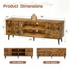 YESHOMY Modern TV Stand for 65" Television, Entertainment Center with Two Storage Cabinets, Retro Style Media Console for Living Room, Bedroom, Office, 58 Inch, Rustic Brown