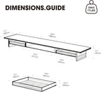 Fenge Dual Monitor Stand with Drawer, 42.5 Inch Large Monitor Riser with Acrylic Legs Supports, Computer Stand for Desk, 2 Tier Wood Desk Shelf with Storage Organizer for PC, Laptop, Printer, TV