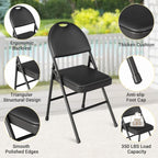 coucheta 5-Piece Rectangle Folding Table and Chairs Set, Foldable Portable Card Table and Chairs, Scratch & Stain Resistant Tabletop, for Dining Room, Living Room, Office, Camping, Gatherings, Black