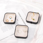 SANQIANWAN Set of 3 Small Stackable Jewelry Organizer Trays Mini Jewelry Drawer Oragnizer Small Jewelry Display Tray for Necklace Bracelet Rings Earrings and Makeup (Black)