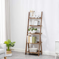 Bookshelf & Ladder Shelf &Storage Rack & Multipurpose Bamboo Organizer Shelves Furniture for Home Office, Living Room, Kitchen, Office 5 Tier （Brown）