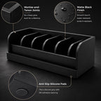MinBoo Bamboo Belt Organizer Box,6 Grids Belt Rack for Closet and Drawer, Belt Storage Organizer and Displayer for Men Women