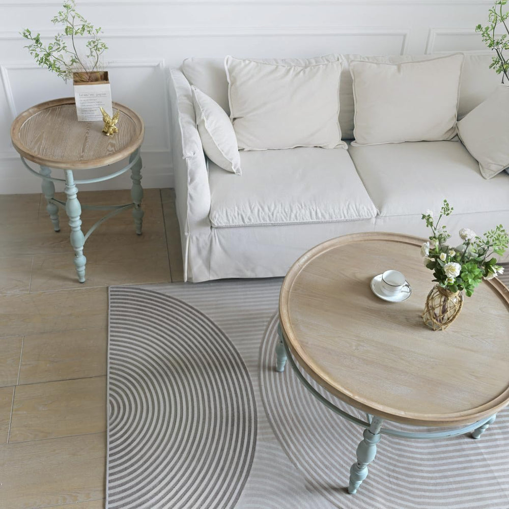 Rustic Farmhouse Round End Table, French Country Vintage Side Table,φ20.1'...