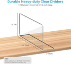 OKPOW Shelf Dividers Closet Organizer - 7.5" Tall X 11.8" Deep Acrylic Clear Sturdy Separate for Clothes Purse - Adjustable Space Saver Easy Install for Home Organization Enthusiasts 4 Pack