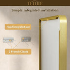 TETOTE Brushed Gold Bathroom Mirror 30 x 30 Gold Metal Framed Bathroom Mirror, Tempered Glass, Modern Farmhouse Wall Mounted Mirror for Decorative(Horizontal/Vertical)