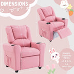 Candy Kids Reclining Chair Leather Recliner Sofa Push Back Toddler Youth Children Child Ages 1-6