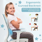 Costzon Kids Desk Chair, Height Adjustable Children Study Computer Chair with Armrests, Sit-Brake Casters, Swivel Mesh Task Chair for Boys Girls Teens Students, Kids Chair for Home, Office, School