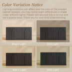 BELLEZE Bijou 64" Modern Buffet Sideboard, Mid-Century Arch Carved Wood Door Cabinet, Textured Storage Console for Living Room, Kitchen, Entryway - Ebony