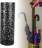 Metal Hollowed Freestanding Round Umbrella Holder Organizer Bin for Home Hotel Office Decor (M 300ml 6.8x9.3cm / 2.7x3.7in)