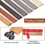 HARFINGTON 6ft Cord Cover Floor W0.6 x H0.33 Inner Channel PVC Hide Extension Cable Floor Wire Hider Wire Covers Protector for Prevent Cable Trips Cables Management, Wood Grey