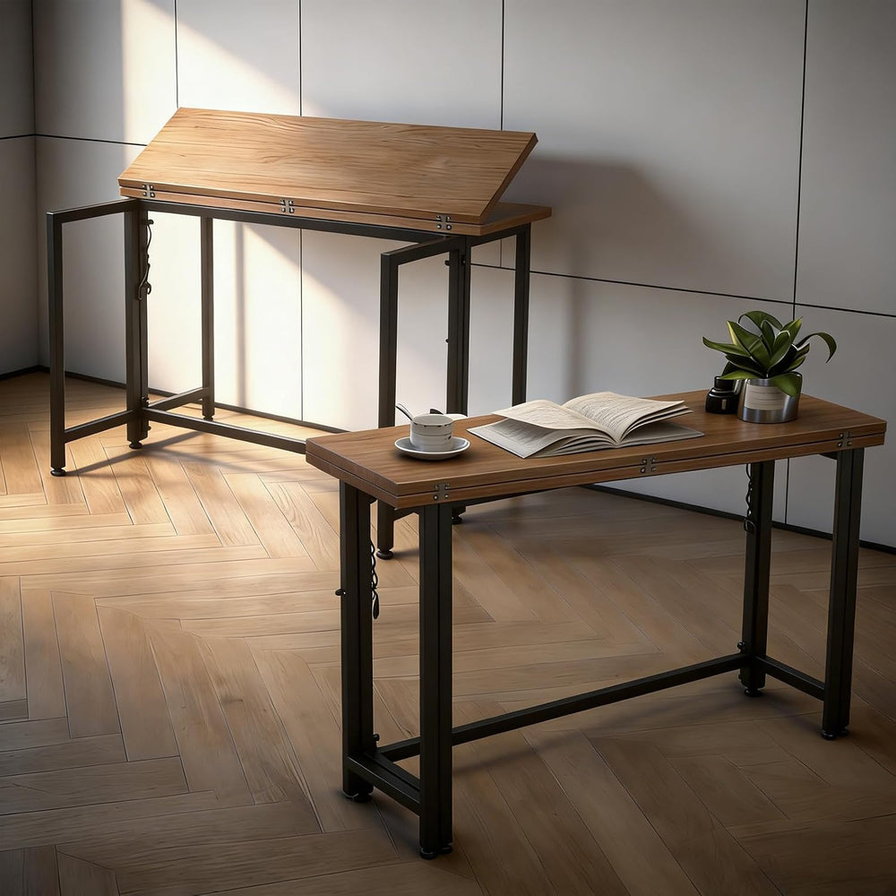 Foldable Dining Table,Solid Wood Flip Top Narrow Console Table,Small Writing ...