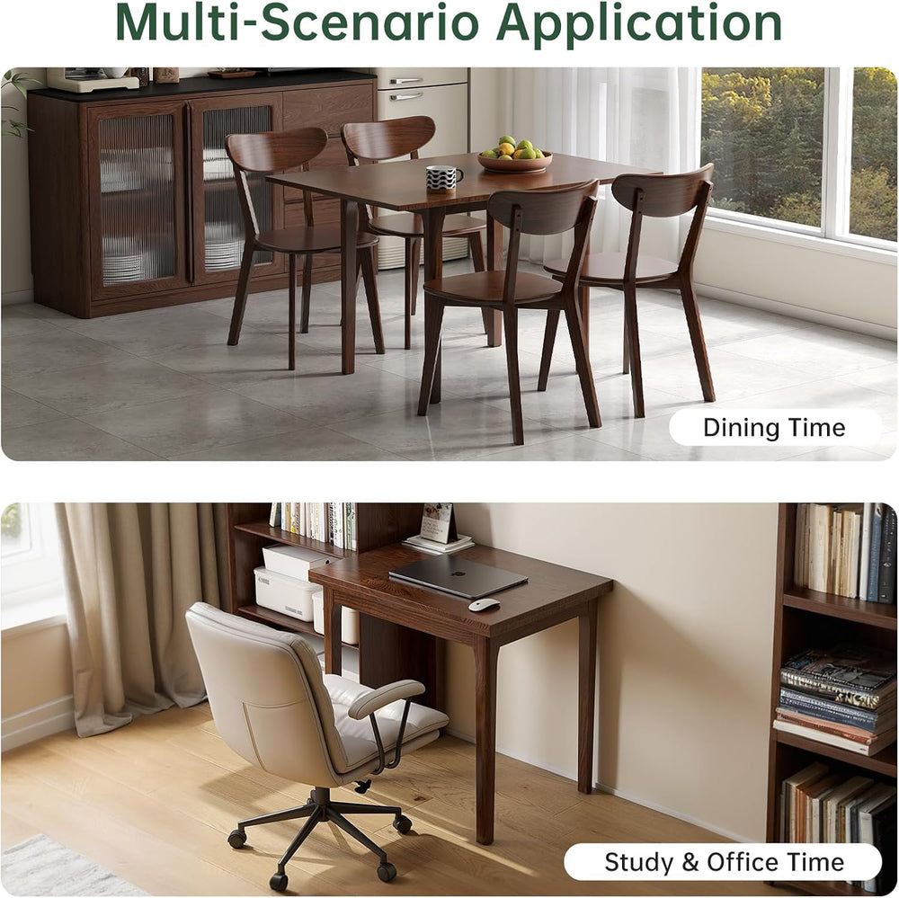 31"-47" Extendable Dining Table Set for 4, Solid Wood Folding Kitch...