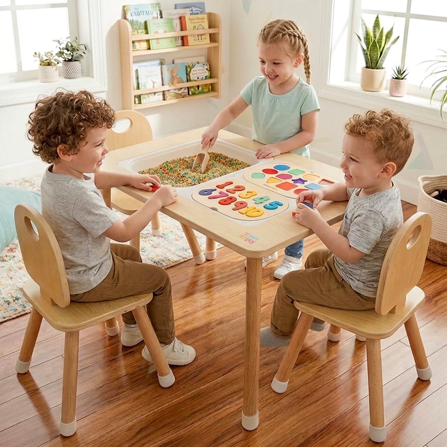 7 Days of Play Set of 2 Wooden Kids Chairs for Home, Classroom, Preschool, Daycare, Playrooms (Ages 2+)
