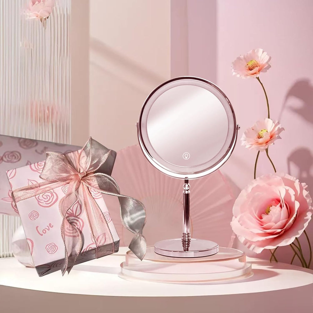 Makeup Mirror with Lights ，8 Inch 1X/10X Rechargeable Double Sided Magnifying...