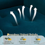 NicBex Modern Accent Chair for Living Room Upholstered Foam Filled Living Room Chairs with Metal Legs Velvet Cozy Lounge Armchair for Living Room Bedroom,Teal
