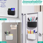 Magnetic Remote Control Holder Wall Mount, 2 Pack TV Remote Holder Wall Mount, Magnetic Pen Holder for Refrigerator, Whiteboard Marker, Locker Organizer, Office Organizer (White)