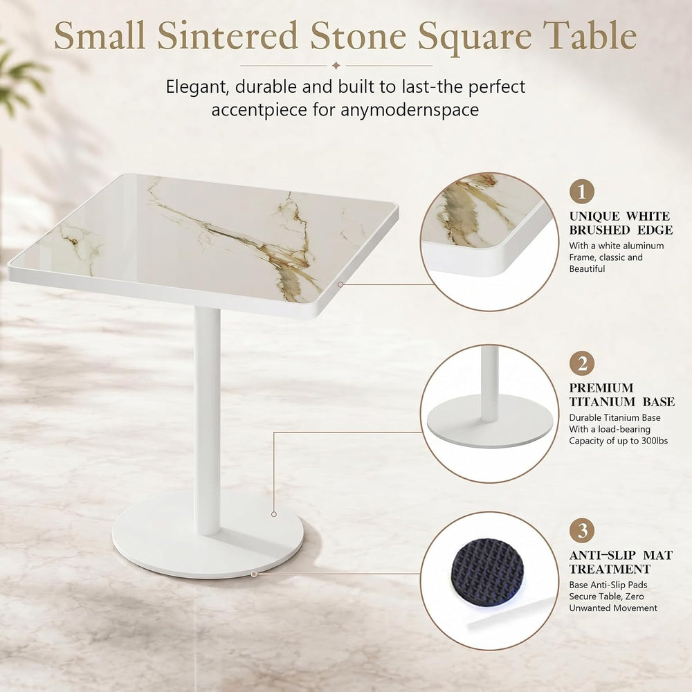 Square Dining Table,31.5'' Small Modern Square Dining Table, Sintered...