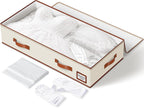punemi 70L Under Bed Wedding Dress Preservation Box, Beige | With 30 Sheets Acid-Free Tissue Paper & Microfiber Gloves, for Wedding Dresses, Evening Gowns & Heirlooms