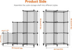 HOMIDEC 6 Light Grey Cube Storage Organizer, Modular Storage Shelf with Hammer, Cube Storage Bin Cabinet Closet Bookshelf for Living Room, Bedroom, Office, Each Cubes Size 11.8 x 11.8 inch
