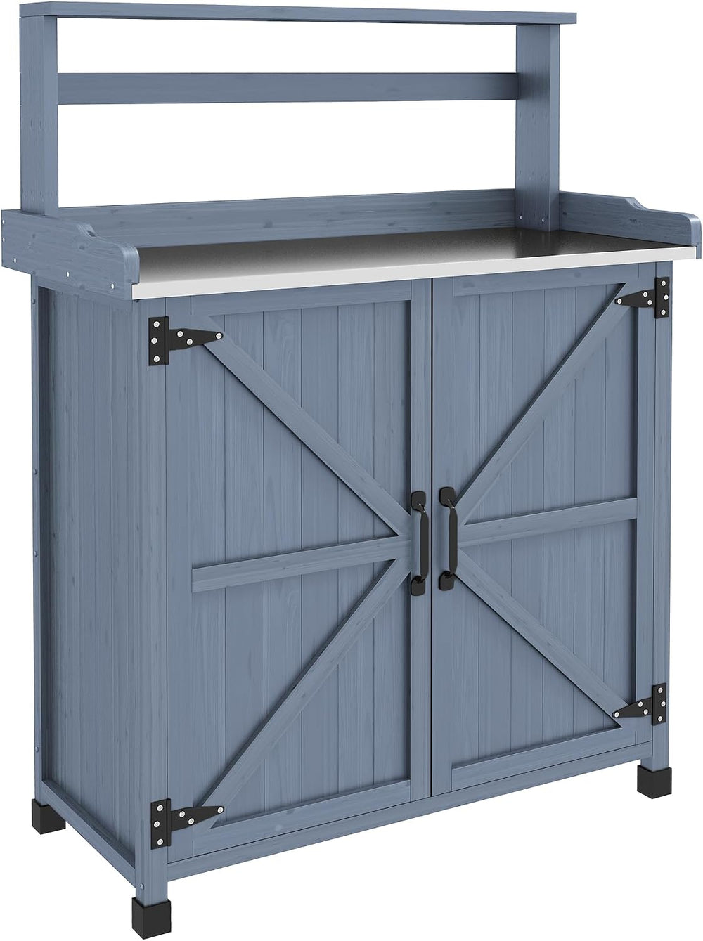 36" Farmhouse Style Storage Cabinet, Sideboard Cabinets with Galvanized ...