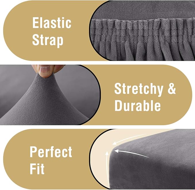 H.VERSAILTEX Velvet Dining Chair Covers Stretch Chair Covers for Dining Room ...
