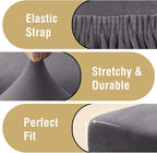 H.VERSAILTEX Velvet Dining Chair Covers Stretch Chair Covers for Dining Room Set of 6 Parson Chair Slipcovers Chair Protectors Covers Dining, Soft Thick Solid Velvet Fabric Washable, Grey