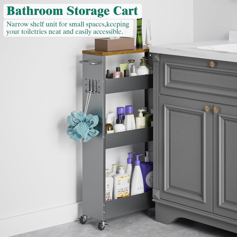 XYZLVSI Slim Storage Cart, Narrow Kitchen Rolling Cart for Small Spaces | 5.9...