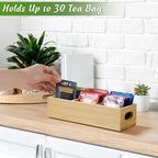 Tea Bag Organizer, Bamboo Tea Bag Holder, Tea Storage Containers 3 Slots | Tea bag holder