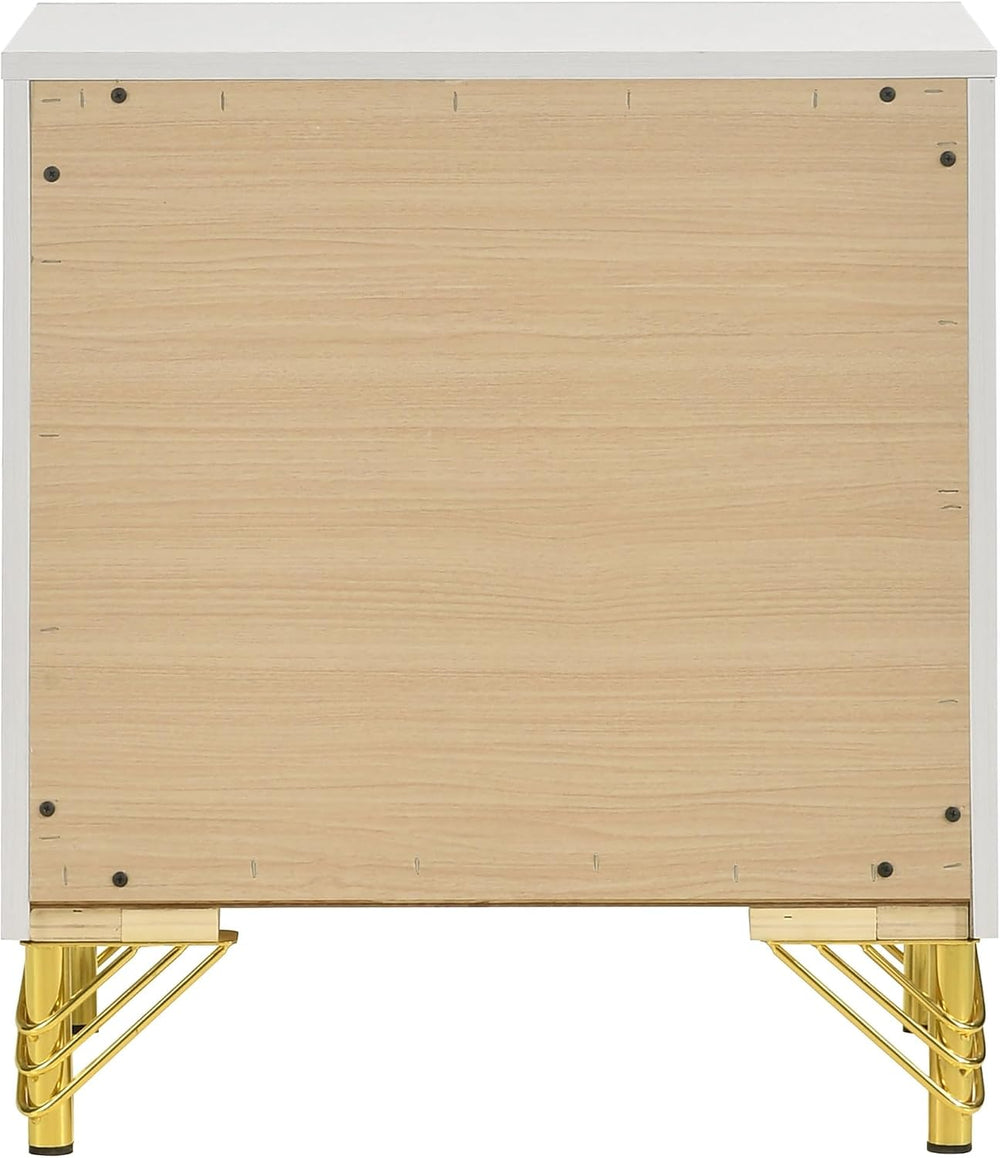 White 2-Drawer Nightstand Bedside Table,for Small Spaces