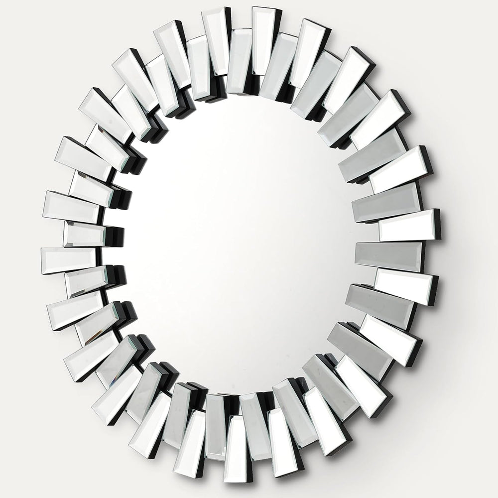 QDSSDECO Round Mirror Sunburst Wall Mirror 24" Beveled Edge Frameless fo...