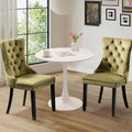SoarFlash Kitchen Table and Chairs for 2, 31.5" Dining Table Set for 2 with Velvet Upholstered Chairs, 3 Piece Round Kitchen Dining Room Table Set for Small Space, Apartment