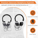 Classroom Headphone Storage Organizer, Door Hanging Organizer with 2-Layer Polyvinyl Chloride, Non-Woven Fabric, Clear, Hanging Storage Bag, 2Set