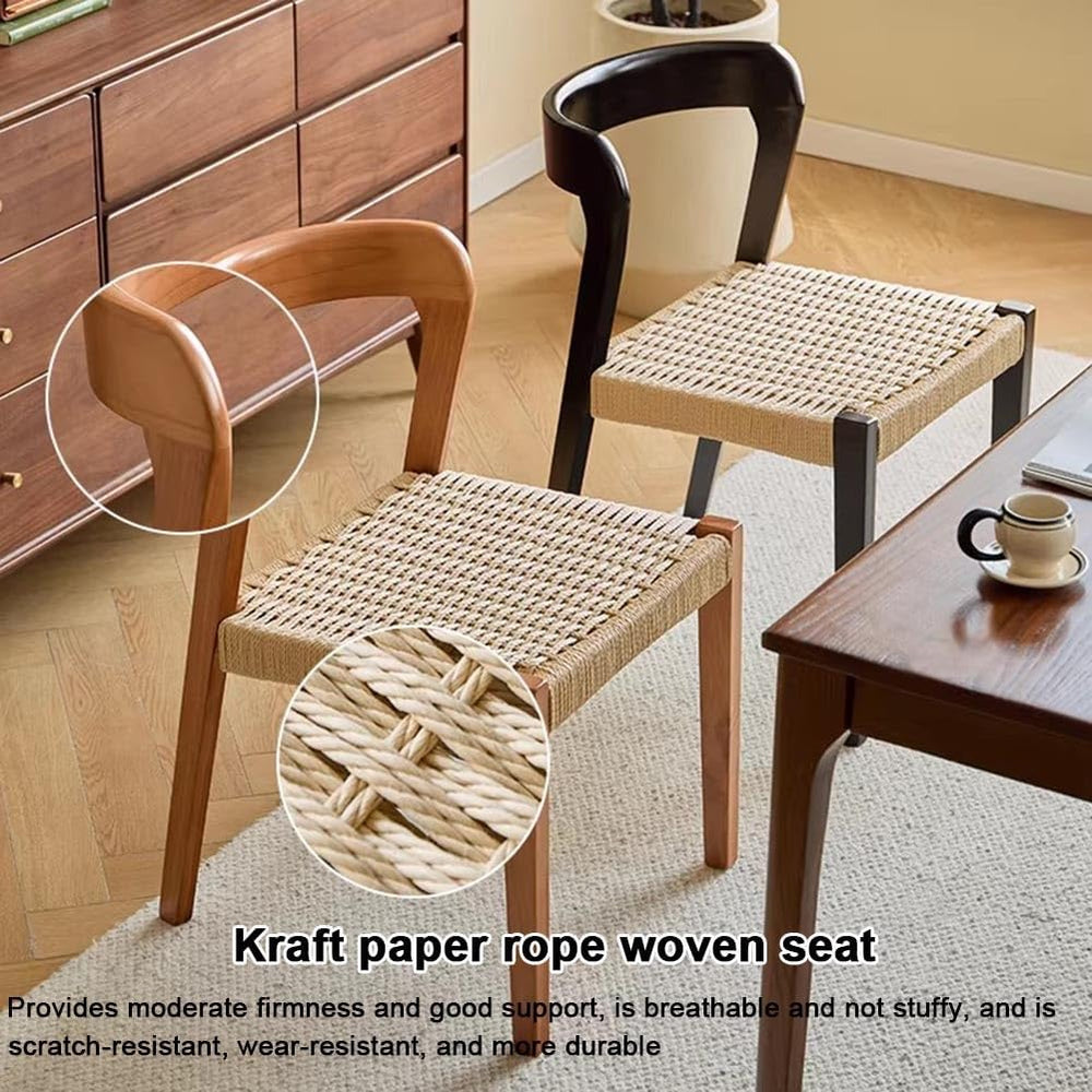 Etlegor Farmhouse Rattan Dining Chairs, Mid Century Wood Kitchen Chairs with ...
