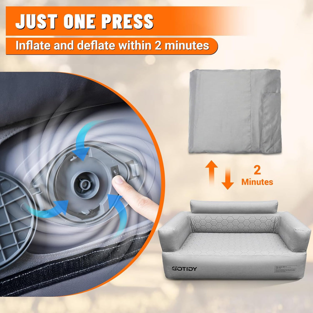 Inflatable Couch Loveseat with Footstool, Camping Couch with Detachable Built...