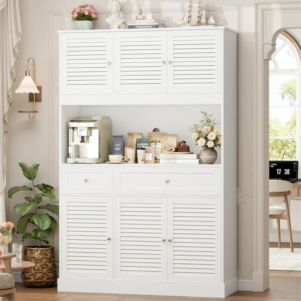 HIFIT 71" Tall Kitchen Pantry Cabinet with Spacious Countertop, 47.2&quo...