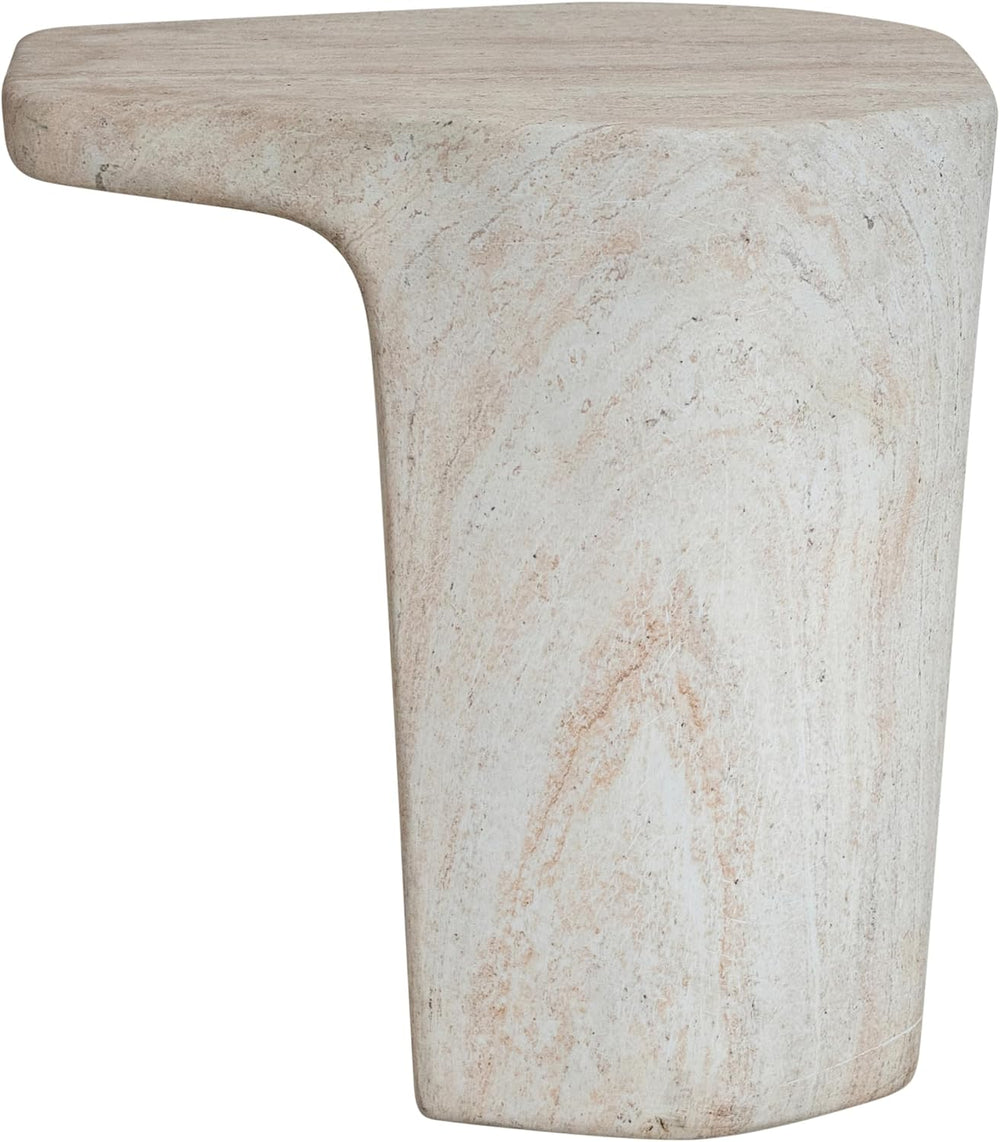 Bloomingville Lightweight Eco Stone Indoor/Outdoor Table, Travertine Finish, ...