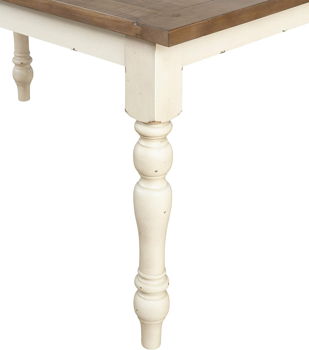 Roundhill Furniture Prato 6-Piece Dining Set, Dining Table with 4 Cross Back ...