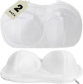 Large Bra Laundry Bags for Washing Machine, Fits All Cups Anti Deformation Bra Washing Bag, Lingerie Bags for Washing Delicates (2 Pack White)
