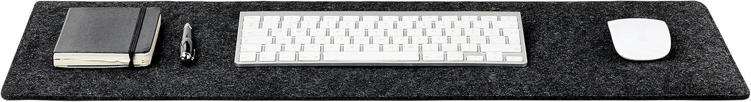 Premium Felt Desk Mat | Small 12" x 27.5" Multifunctional Desk Pad for Home Office | Dark Gray