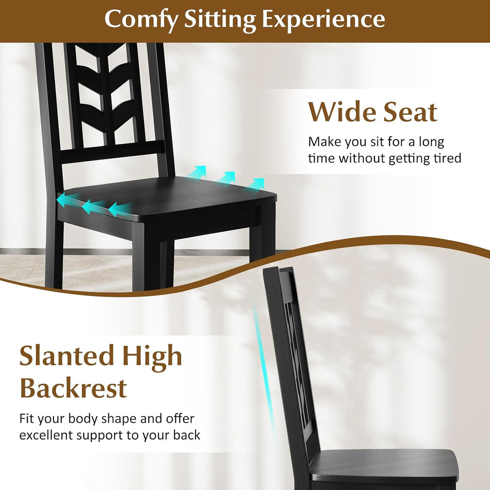 GOFLAME Wood Dining Chairs Set of 4, Modern Kitchen Side Chairs with Solid Ru...