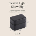 Galis Luxury Watch Travel Case for Men High End Portable 2-Slot Watch Holder and Watch Case, Premium Watch Box for Men, Jewelry Storage Organizer, Gift for Him, Fathers, Husband (Black & Orange)