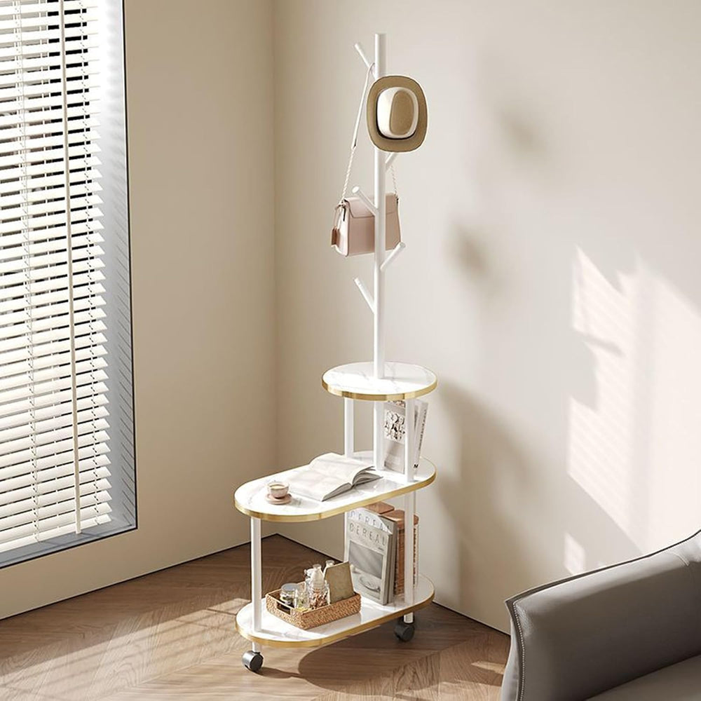 360° Swivel Side Table for Small Spaces End Table with 3-Tier Storage 66&quot...