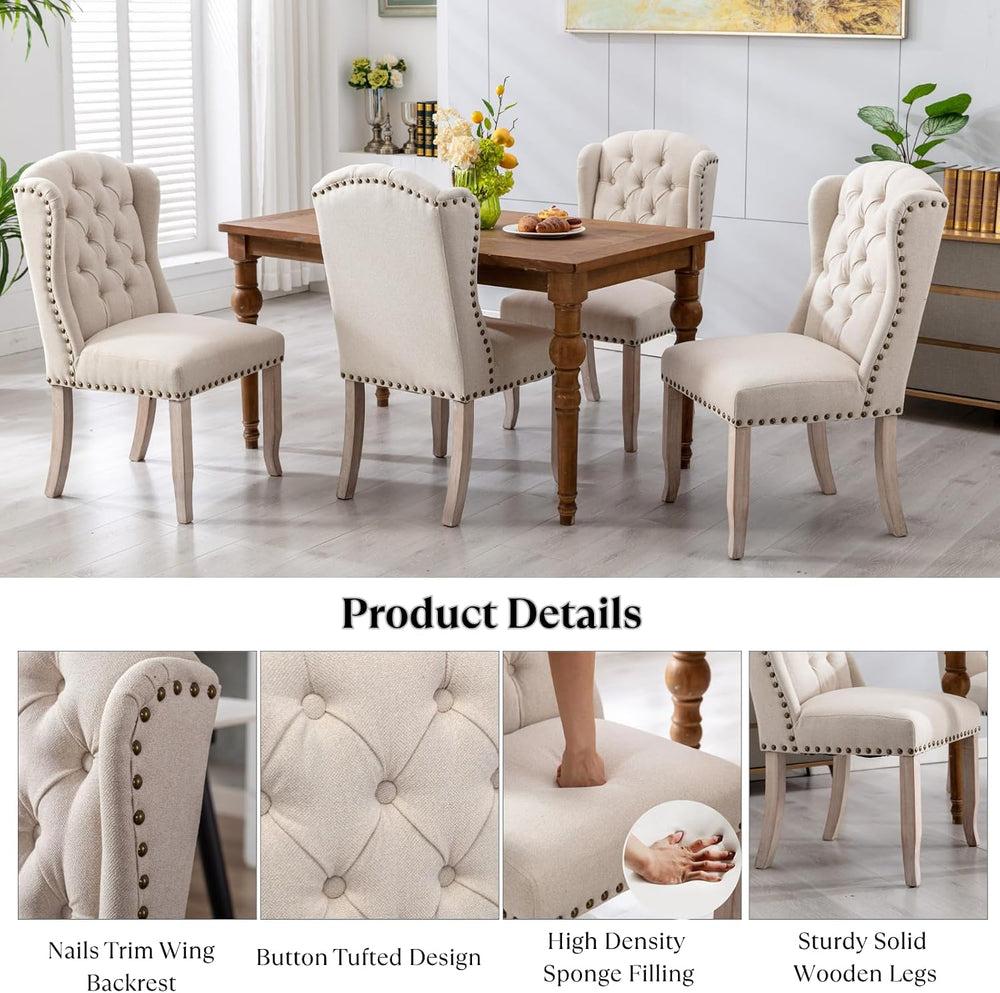 Ya-Home Modern Tufted Dining Chairs Set of 8, Upholstered Kitchen Side Accent...