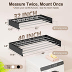 Wall Mounted Clothes Drying Rack Folding Indoor, Foldable Laundry Drying Rack Collapsible,Invisible, Space Saving, Retractable Towel Drying Rack, with Wall Template(6 Drying Rods, Black 40")