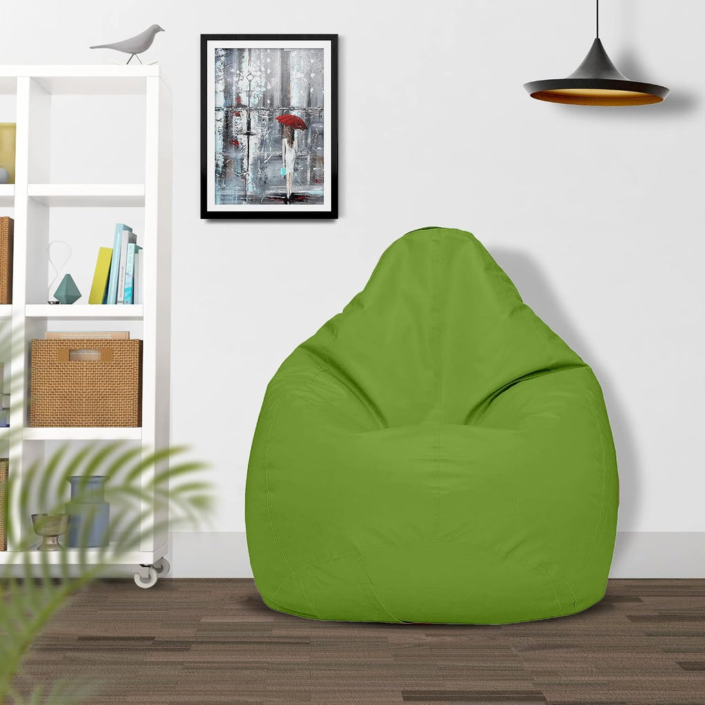 Ample Decor Bean Bag Cover (Filler Not Included), Plush Toys Storage Soft Leatherette, Durable Construction Sturdy Zipper, Ideal for Children and Teenagers - Green